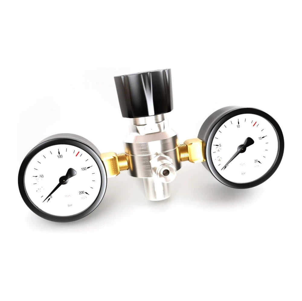 Dual Gauge N₂O Pressure Regulator with Hose – Adjustable Food-Grade Gas Regulator for Whipped Cream Dispensers