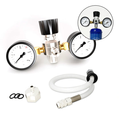 Dual Gauge N₂O Pressure Regulator with Hose – Adjustable Food-Grade Gas Regulator for Whipped Cream Dispensers